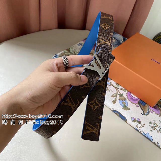 LV新款女士皮帶 路易威登Initiales雙面小牛皮腰帶  jjp1227